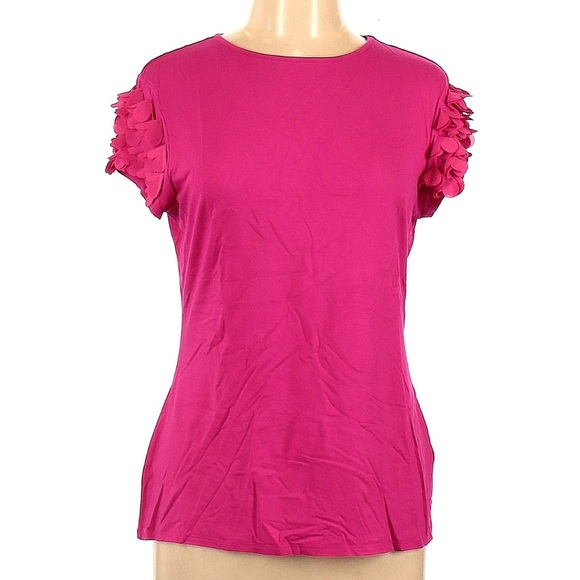 Ted Baker Fuchsia Ruffle Sleeve Tshirt - Picture 2 of 4